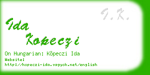 ida kopeczi business card